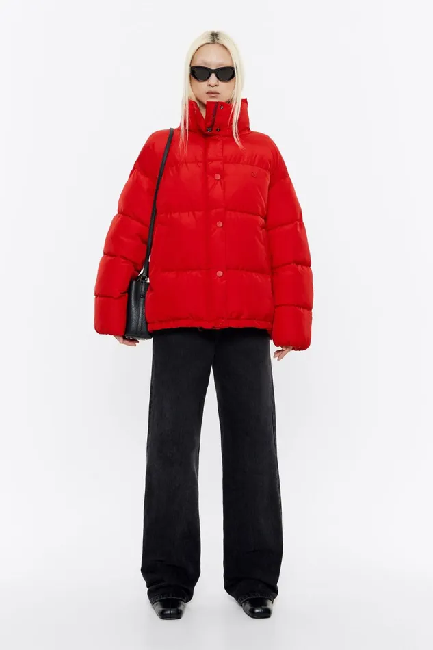 Straight Cut Red Puffer Red Women Bimba Y Lola Puffer Jackets Straight Cut Red Puffer Red Women Bimba Y Lola Puffer Jackets