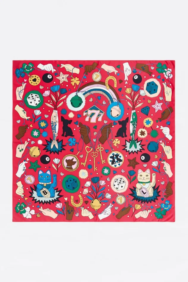 Strawberry Lucky Charms Scarf Strawberry Women Bimba Y Lola Scarves