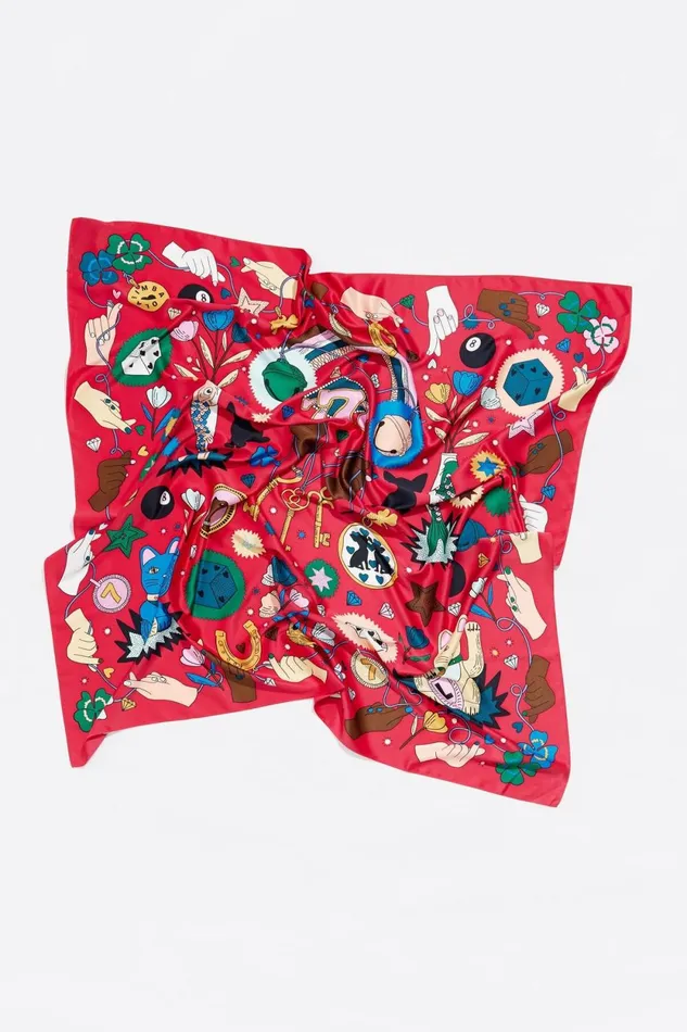 Strawberry Lucky Charms Scarf Strawberry Women Bimba Y Lola Scarves Strawberry Lucky Charms Scarf Strawberry Women Bimba Y Lola Scarves