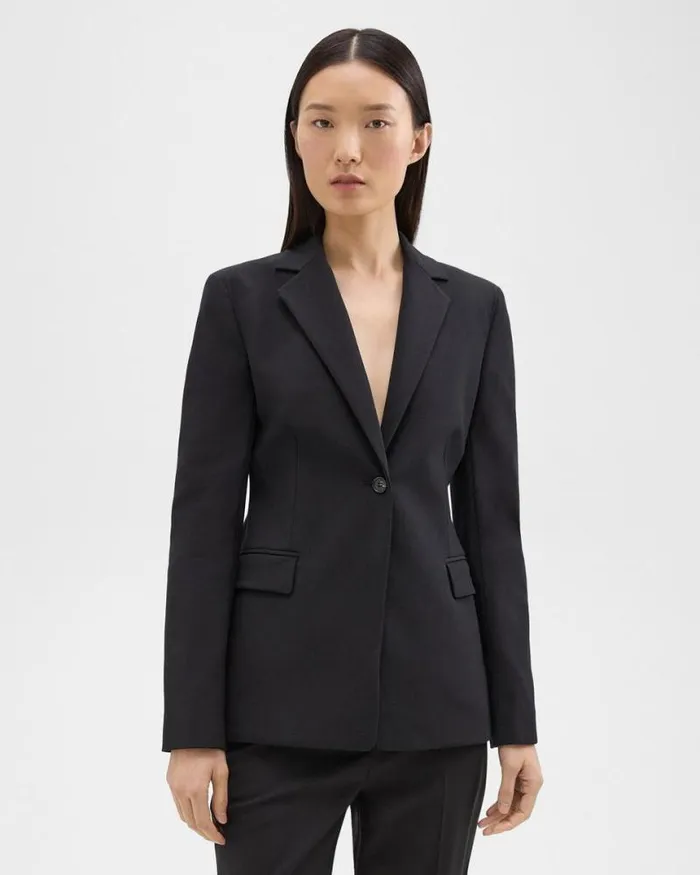 Suits Women Theory Sculpted Blazer In Stretch CottonBlend Black