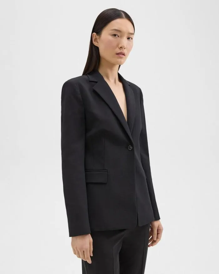 Suits Women Theory Sculpted Blazer In Stretch CottonBlend Black Suits Women Theory Sculpted Blazer In Stretch CottonBlend Black