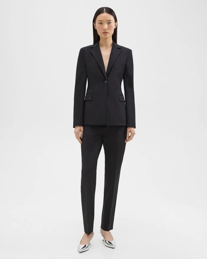 Suits Women Theory Sculpted Blazer In Stretch CottonBlend Black Suits Women Theory Sculpted Blazer In Stretch CottonBlend Black