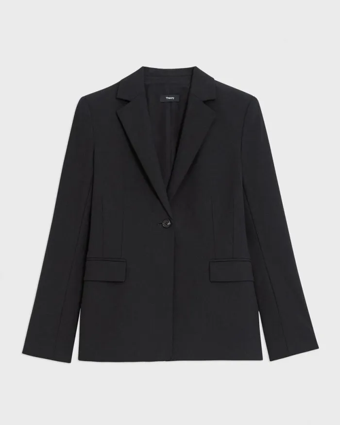Suits Women Theory Sculpted Blazer In Stretch CottonBlend Black Suits Women Theory Sculpted Blazer In Stretch CottonBlend Black