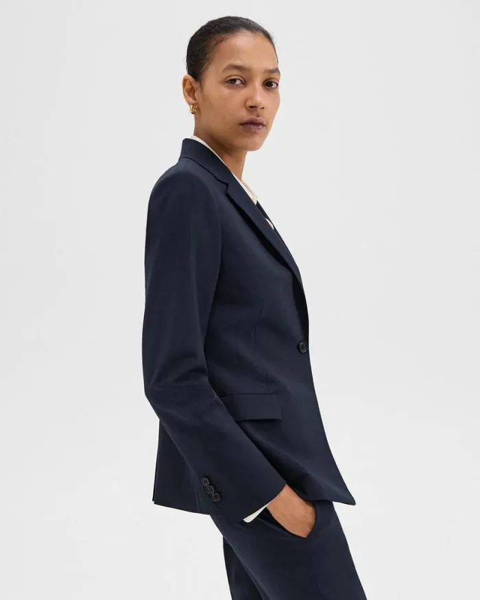 Suits Women Theory Slim Blazer In Good Wool Nocturne Navy