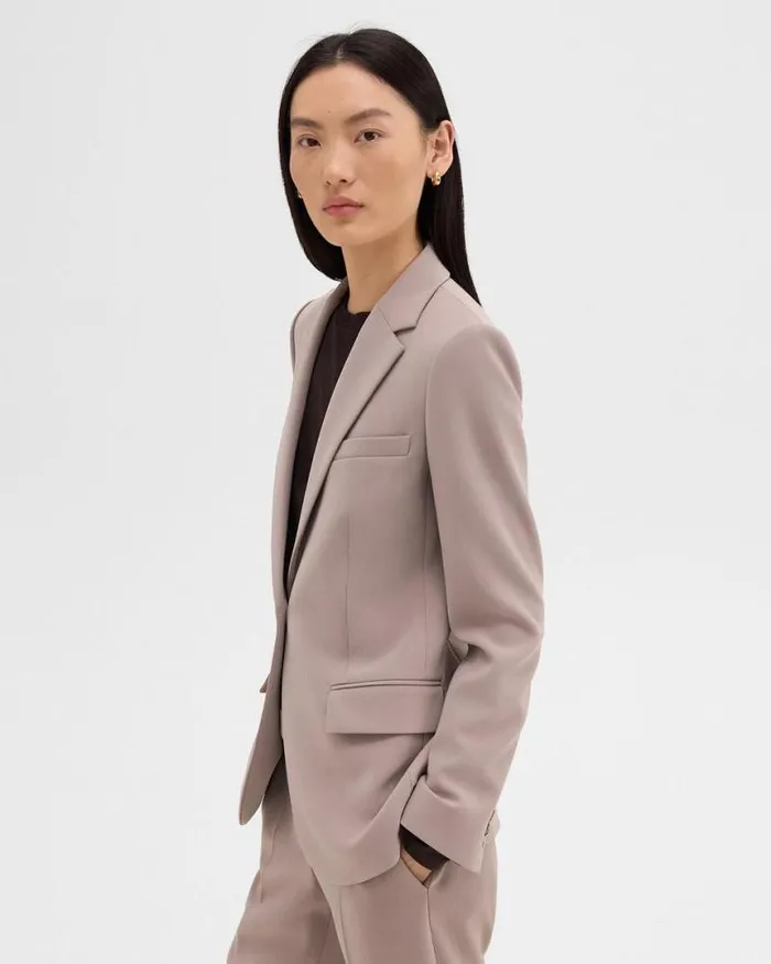 Suits Women Theory Staple Blazer In Admiral Crepe Cinder