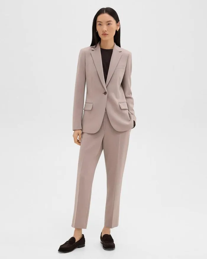 Suits Women Theory Staple Blazer In Admiral Crepe Cinder