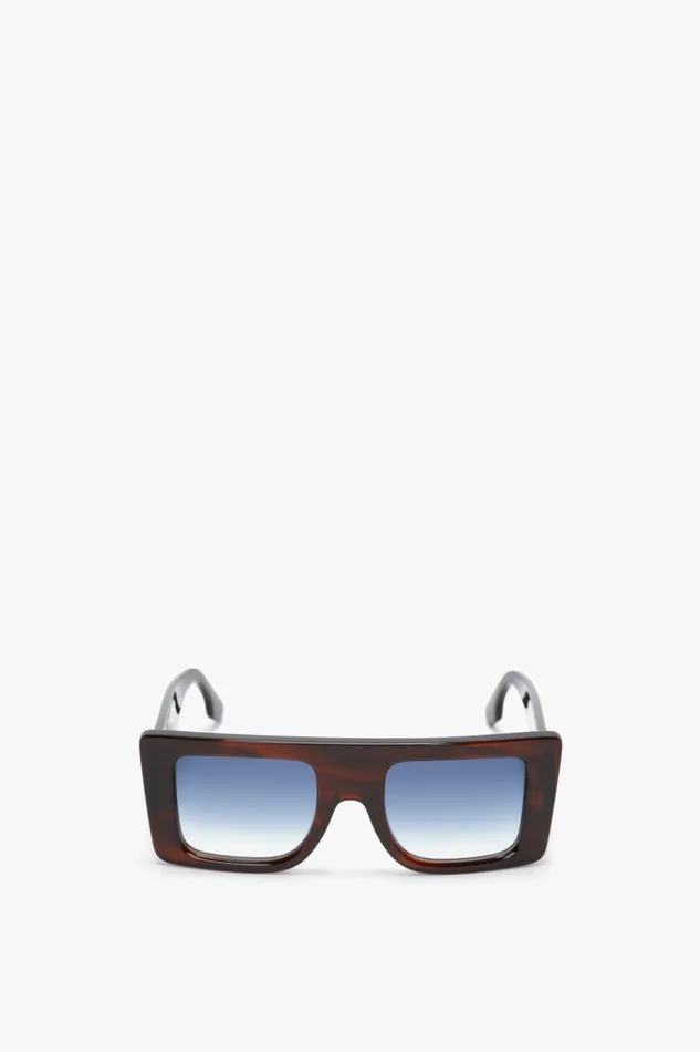 Sunglasses Women Victoria Beckham Oversized Frame Sunglasses In Brown Horn