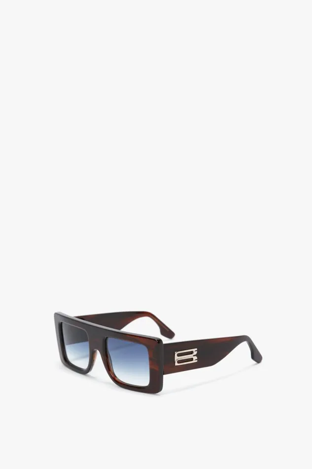 Sunglasses Women Victoria Beckham Oversized Frame Sunglasses In Brown Horn