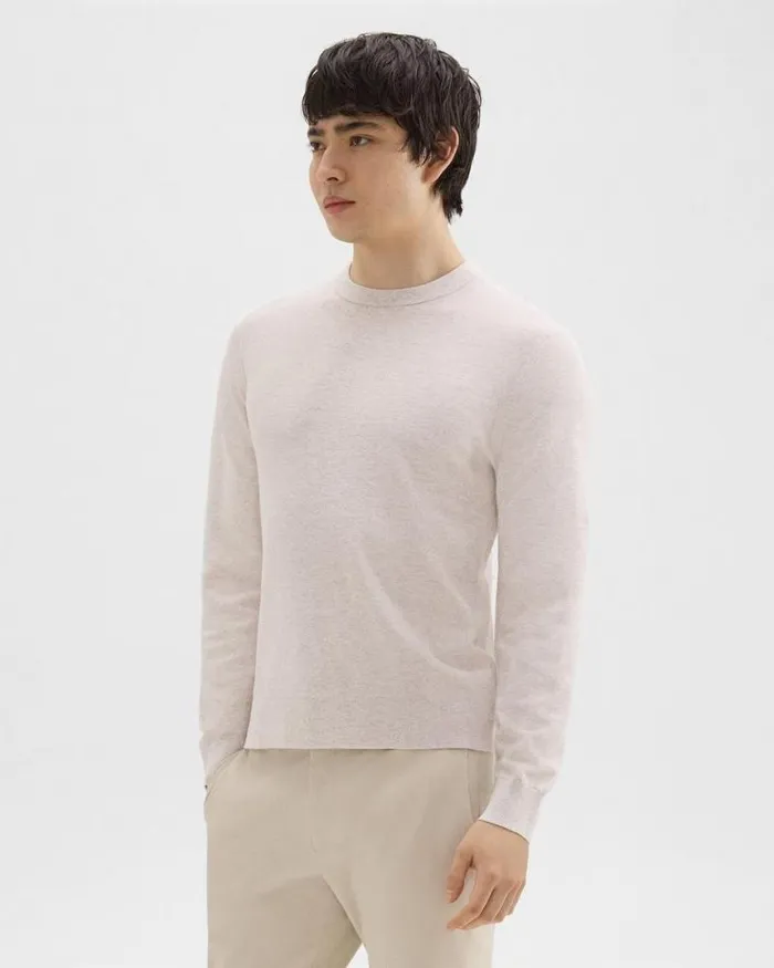 Sweaters Cardigans Men Theory Riland Sweater In Light Bilen Melange Ivory Sweaters Cardigans Men Theory Riland Sweater In Light Bilen Melange Ivory