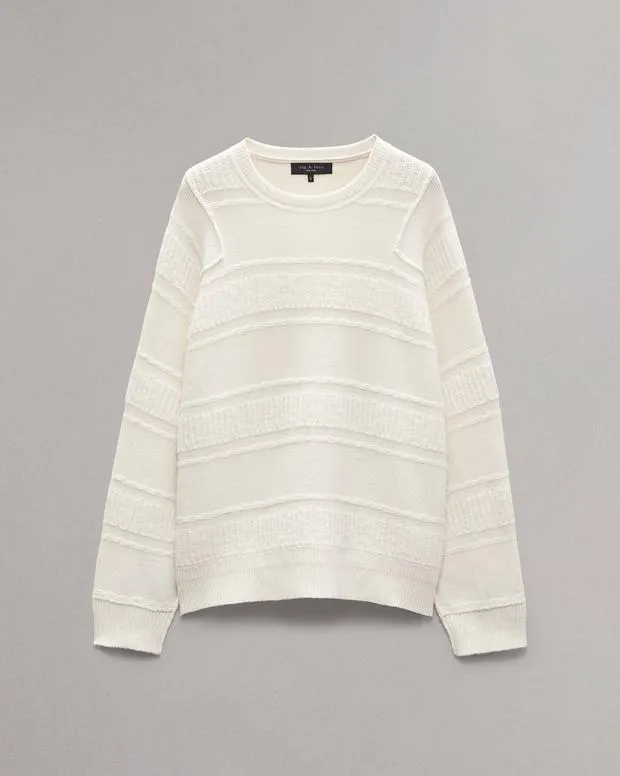Sweaters Men Rag and Bone Colton Crewneck Sweater Ivory