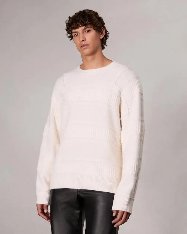 Sweaters Men Rag and Bone Colton Crewneck Sweater Ivory