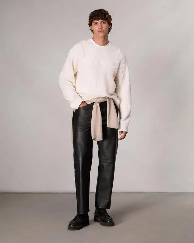 Sweaters Men Rag and Bone Colton Crewneck Sweater Ivory