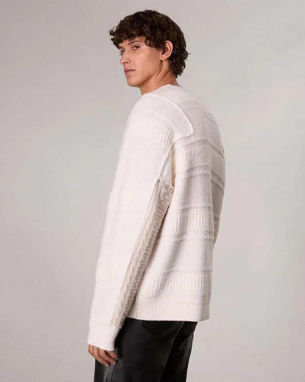 Sweaters Men Rag and Bone Colton Crewneck Sweater Ivory