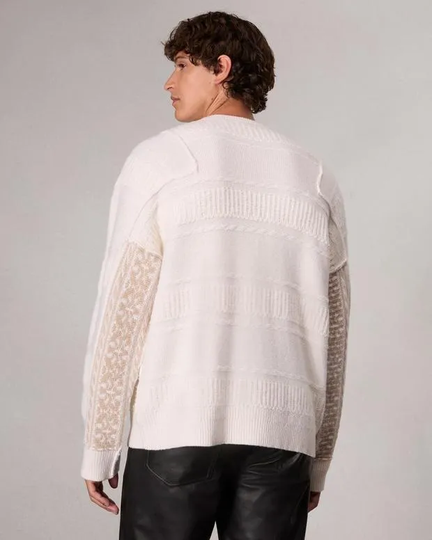 Sweaters Men Rag and Bone Colton Crewneck Sweater Ivory