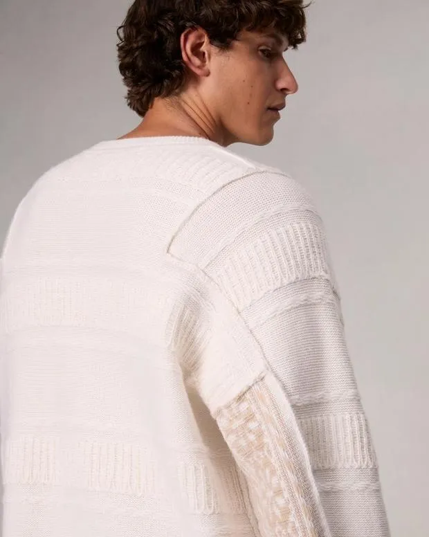 Sweaters Men Rag and Bone Colton Crewneck Sweater Ivory