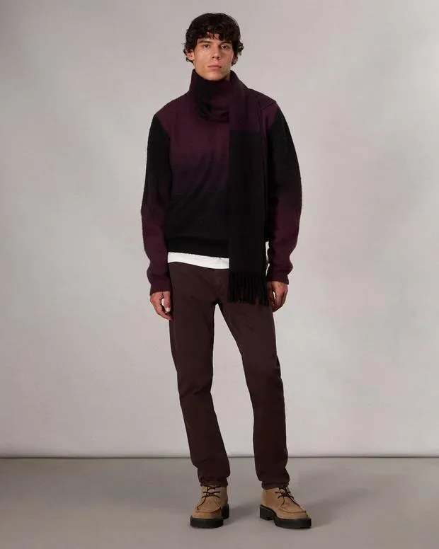 Sweaters Men Rag and Bone Downing Crewneck Sweater Burgundy Multi