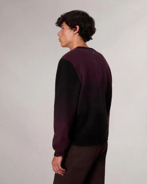 Sweaters Men Rag and Bone Downing Crewneck Sweater Burgundy Multi