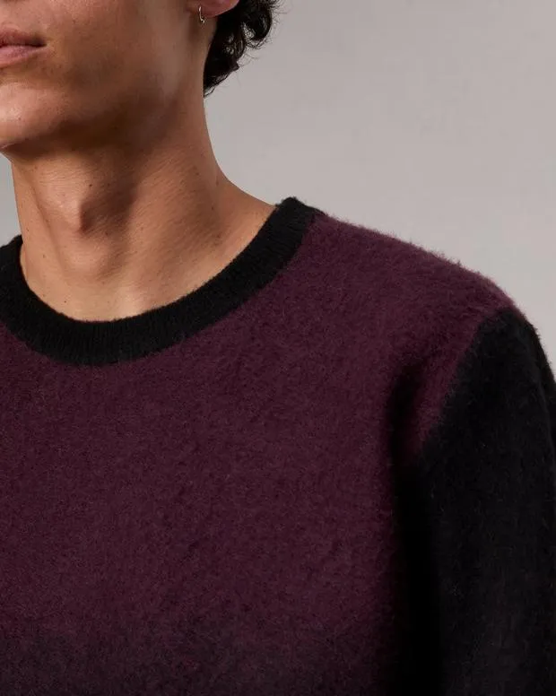 Sweaters Men Rag and Bone Downing Crewneck Sweater Burgundy Multi