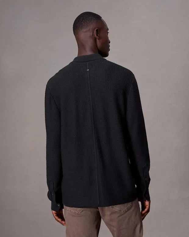 Sweaters Men Rag and Bone Hayes Button Up Shirt Black