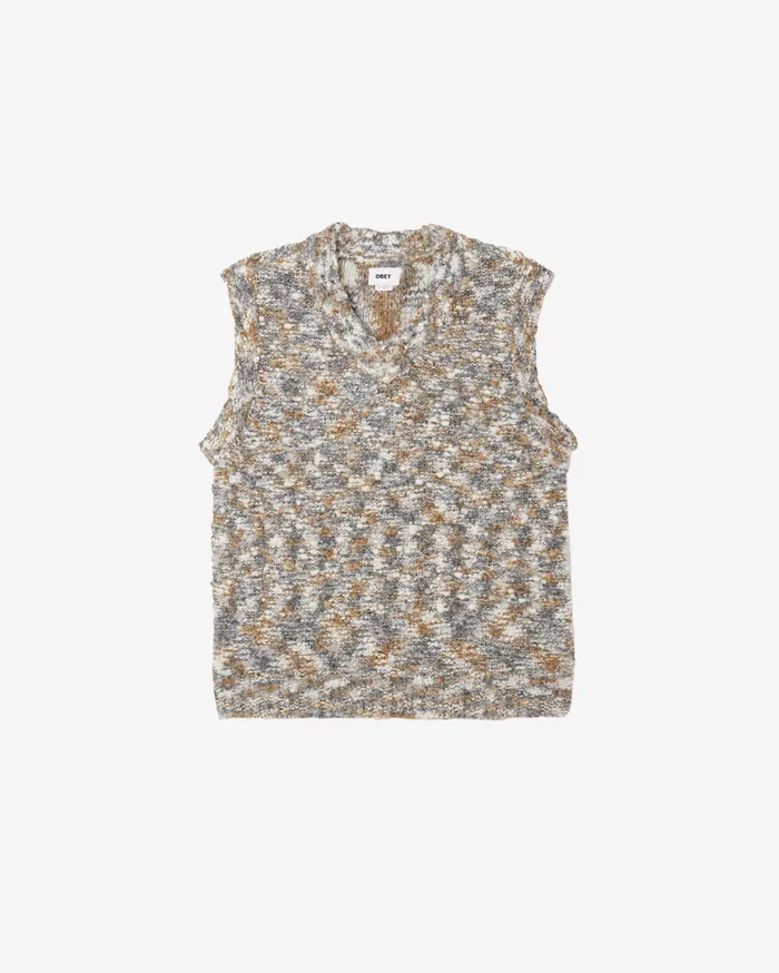 SWEATERS REUBEN SWEATER VEST Grey Multi 8211 OBEY Clothing Men