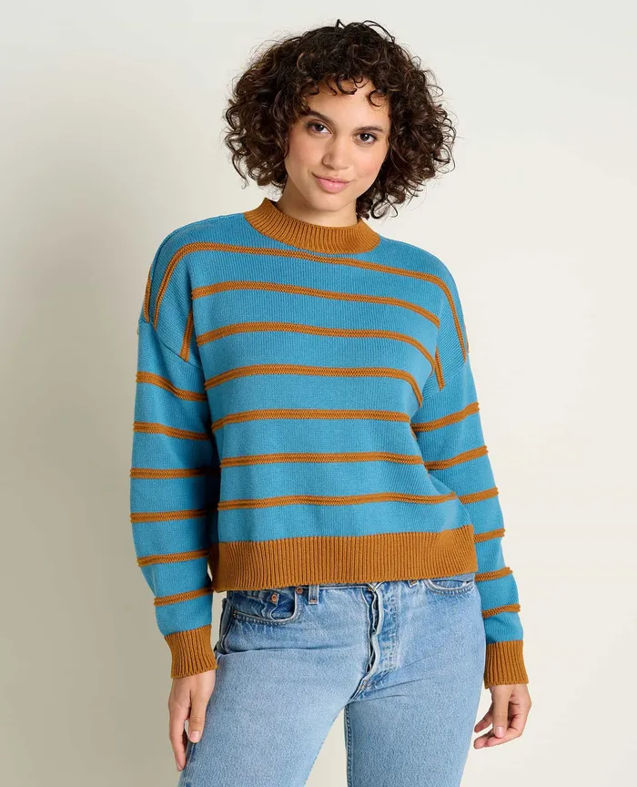 Sweaters Women8217s Bianca II Crew Sweater Cardamom Stripe ToadandCo