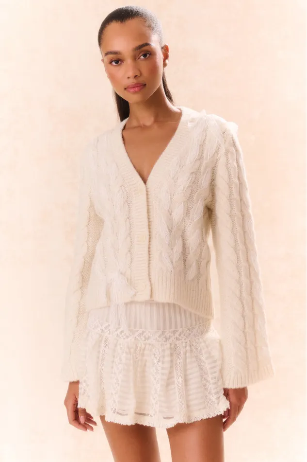 Sweaters Women LoveShackFancy Louella Wool Knit Cardigan Snow