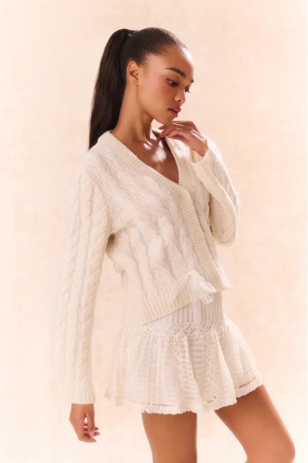 Sweaters Women LoveShackFancy Louella Wool Knit Cardigan Snow