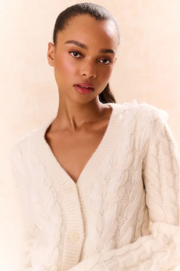 Sweaters Women LoveShackFancy Louella Wool Knit Cardigan Snow