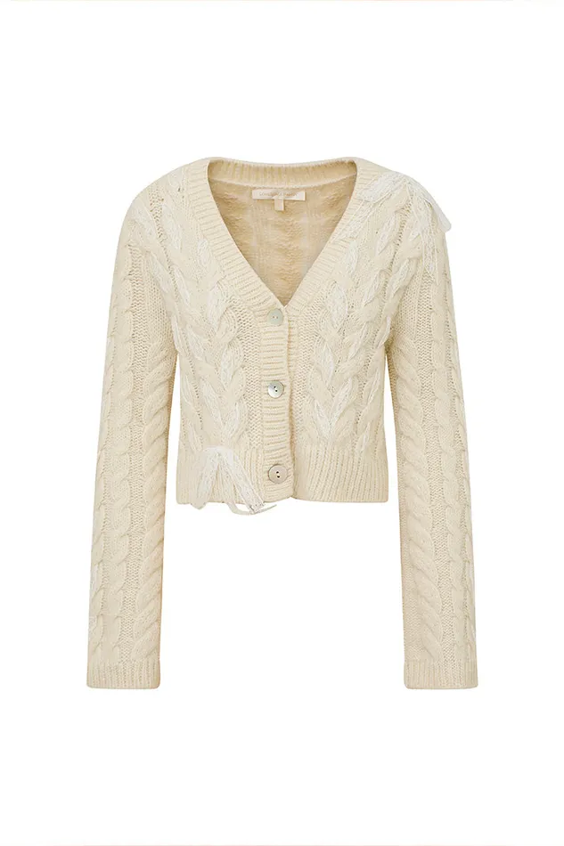 Sweaters Women LoveShackFancy Louella Wool Knit Cardigan Snow