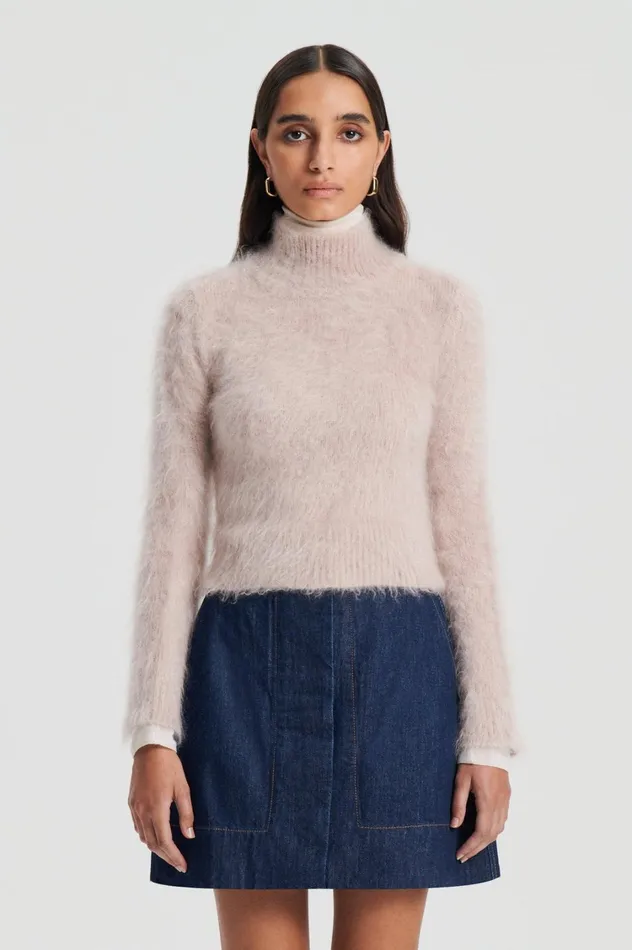 Sweaters Women Scanlan Theodore BRUSHED MOHAIR SLIM SWEATER Mink Sweaters Women Scanlan Theodore BRUSHED MOHAIR SLIM SWEATER Mink