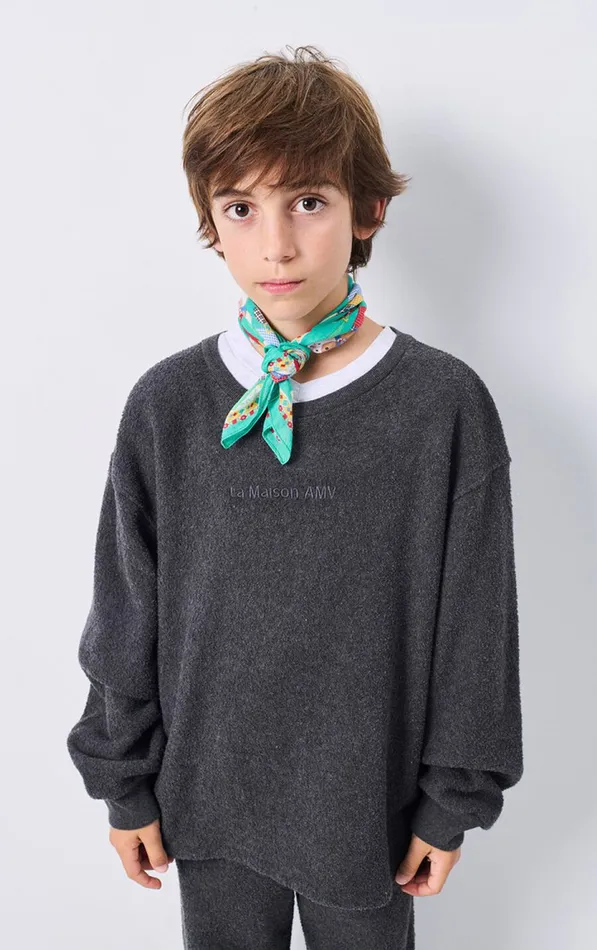 Sweatshirt Bobypark Melange Charcoal Kids American Vintage Sweatshirts