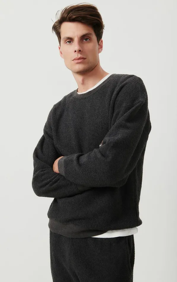 Sweatshirt Bobypark Melange Charcoal Men American Vintage Sweatshirts