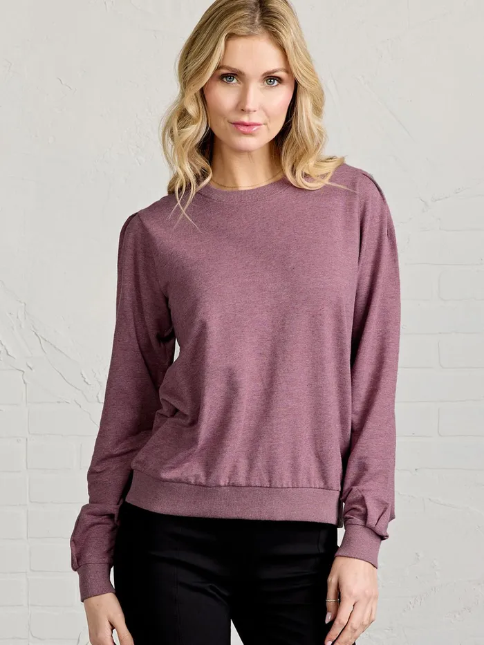 Sweatshirts Hoodies Women Tasc Performance Puff Sleeve Sparkle Sweatshirt