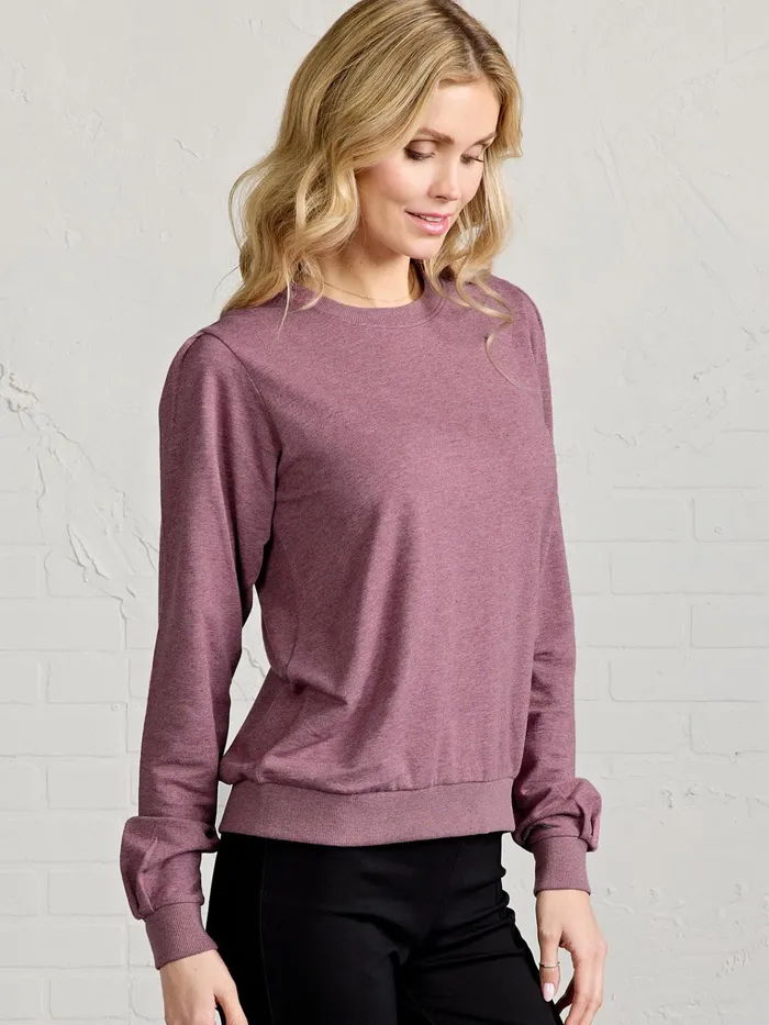 Sweatshirts Hoodies Women Tasc Performance Puff Sleeve Sparkle Sweatshirt