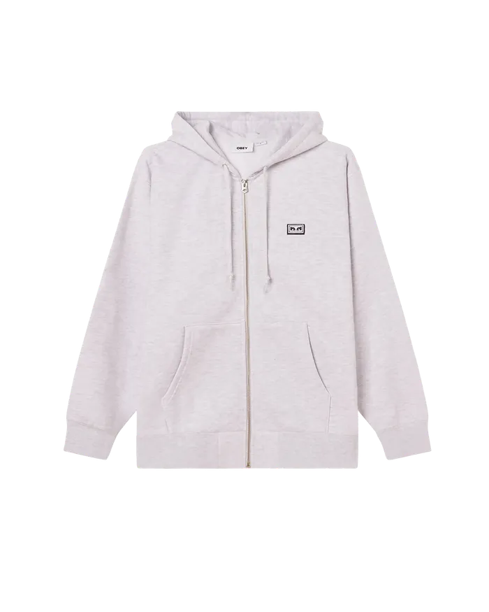 SWEATSHIRTS Men OBEY Clothing EST WORKS EYES ZIP HOOD Ash Grey