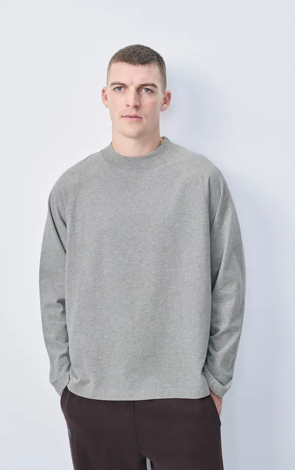 TShirt Fazy Heather Grey Men American Vintage Long Sleeve TShirts