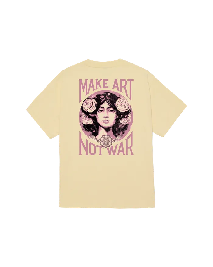 TSHIRTS Men OBEY Clothing MAKE ART NOT WAR CLASSIC TSHIRT Pale Yellow