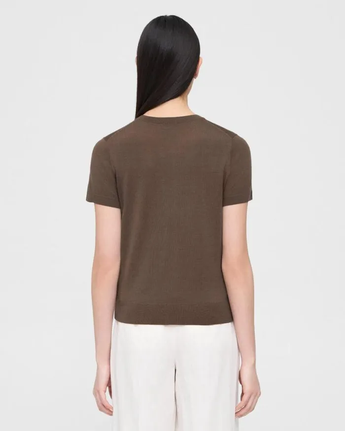 TShirts Tank Tops Women Theory Sweater Tee In Regal Wool Pecan