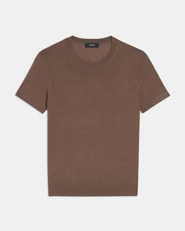 TShirts Tank Tops Women Theory Sweater Tee In Regal Wool Pecan