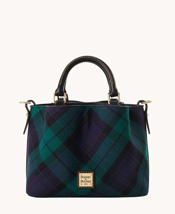 Tartan Mini Barlow Navy Woman Dooney and Bourke Satchels