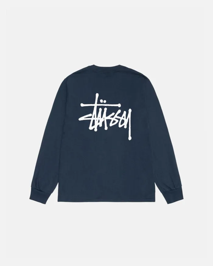 Tees MenWomen Stussy BASIC STSSY LS TEE Navy