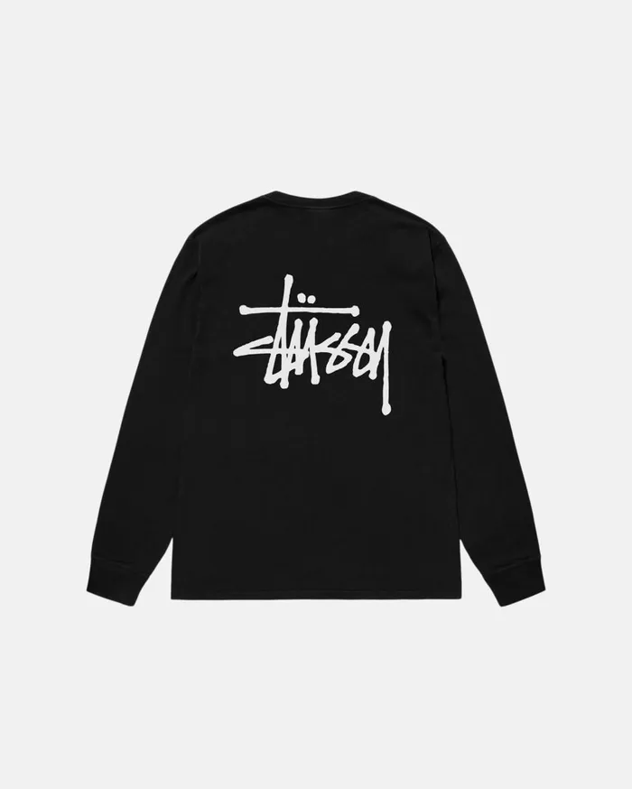 Tees MenWomen Stussy BASIC STSSY LS TEE PIGMENT DYED