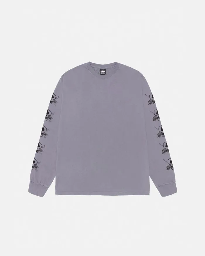Tees MenWomen Stussy FOILS LS TEE PIGMENT DYED