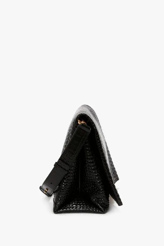 The Chain Pouch Women Victoria Beckham Jumbo Chain Pouch In Black CrocEffect Leather