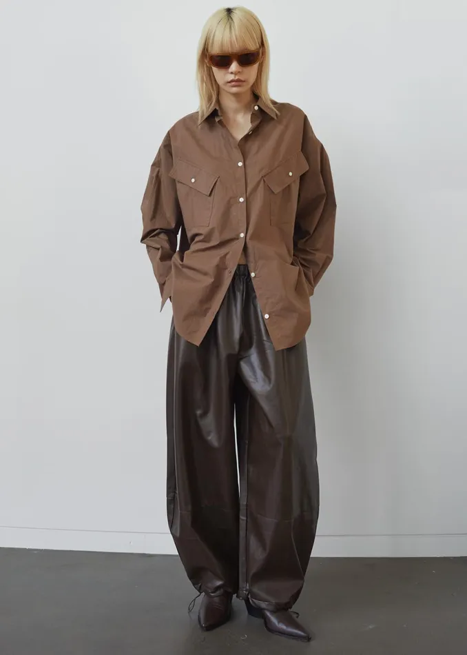 The Frankie Shop Bottoms Briar Faux Leather Balloon Pants 8211 Brown 8211 Women
