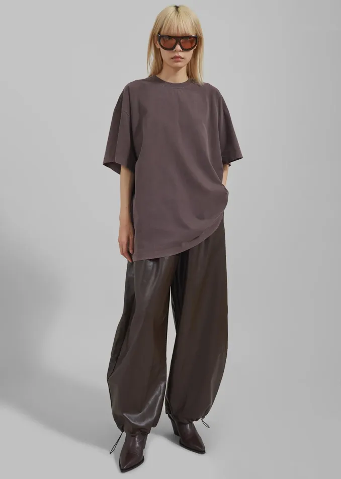 The Frankie Shop Bottoms Briar Faux Leather Balloon Pants 8211 Brown 8211 Women