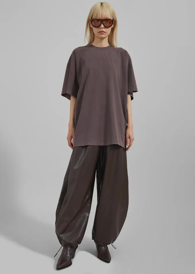 The Frankie Shop Bottoms Briar Faux Leather Balloon Pants 8211 Brown 8211 Women