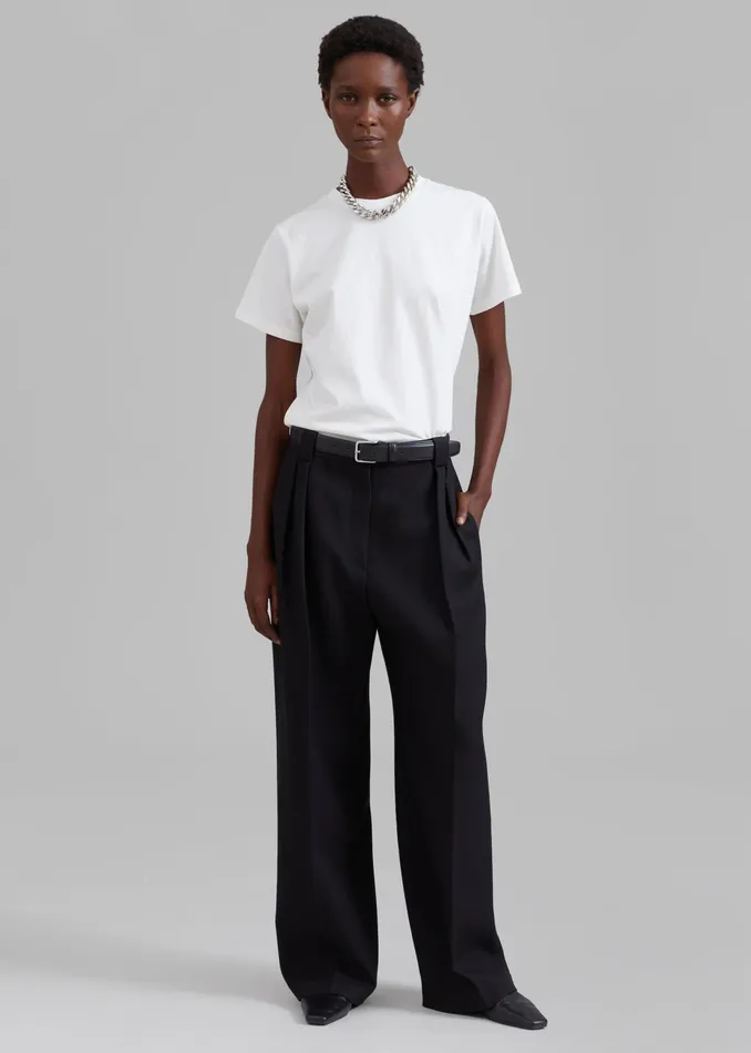 The Frankie Shop Bottoms Cian Pintuck Trousers 8211 Black 8211 Women