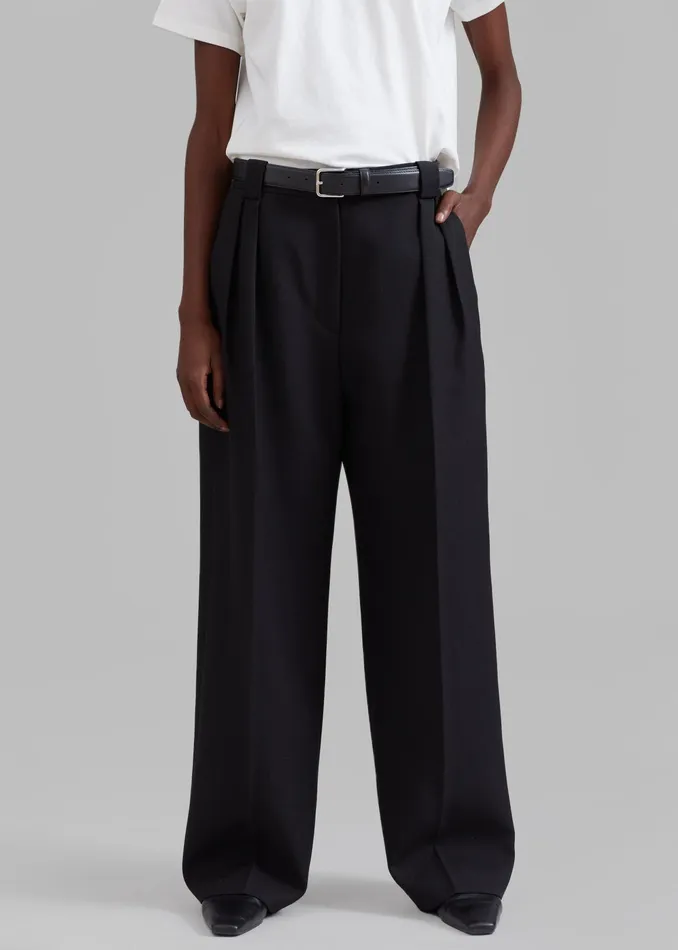 The Frankie Shop Bottoms Cian Pintuck Trousers 8211 Black 8211 Women