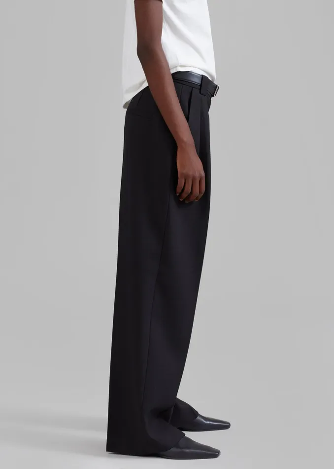 The Frankie Shop Bottoms Cian Pintuck Trousers 8211 Black 8211 Women